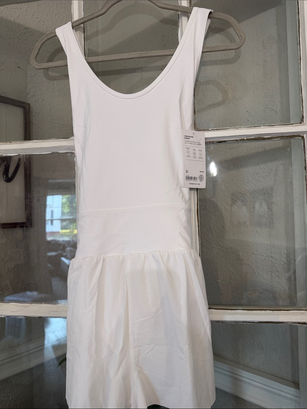 Athleta Crossover Runsie White Sleeveless Romper NWT
